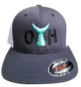 O.T.H. Charcoal Grey with Black and Seafoam Fitted Hat
