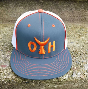 O.T.H. Flex Fit Cali Style Charcoal & Orange Fitted Hat