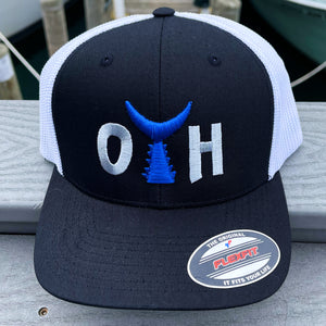 O.T.H. Fitted Trucker Hat - Black, White & Blue