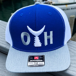 O.T.H. Adjustable Trucker Hat - Grey, Royal & White