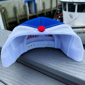 O.T.H. Adjustable Trucker Hat - Blue, White & Red
