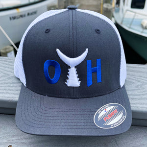 O.T.H. Fitted Trucker Hat - Grey, White & Blue