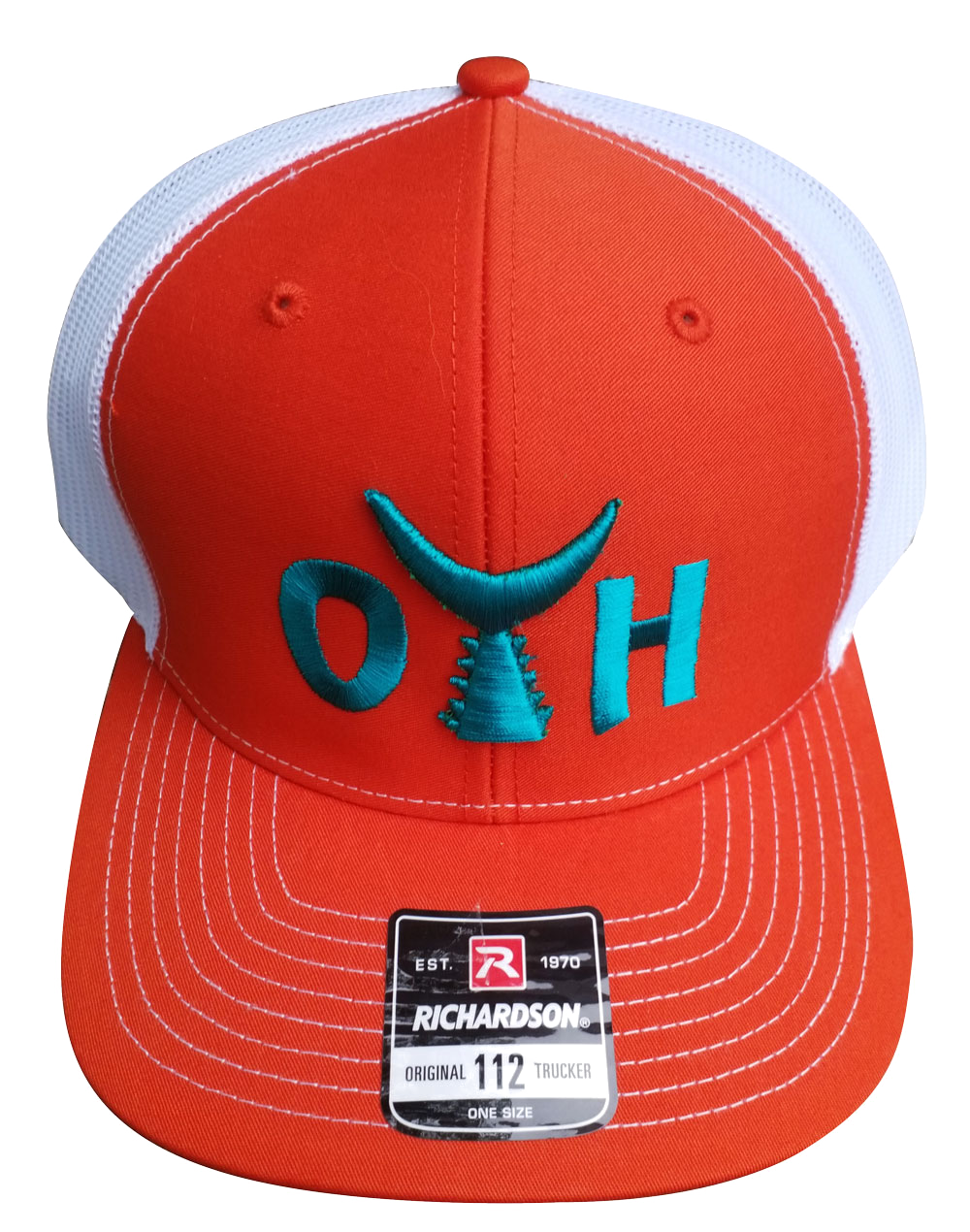 O.T.H.Tuna Tail Orange and Teal Adjustable Hat
