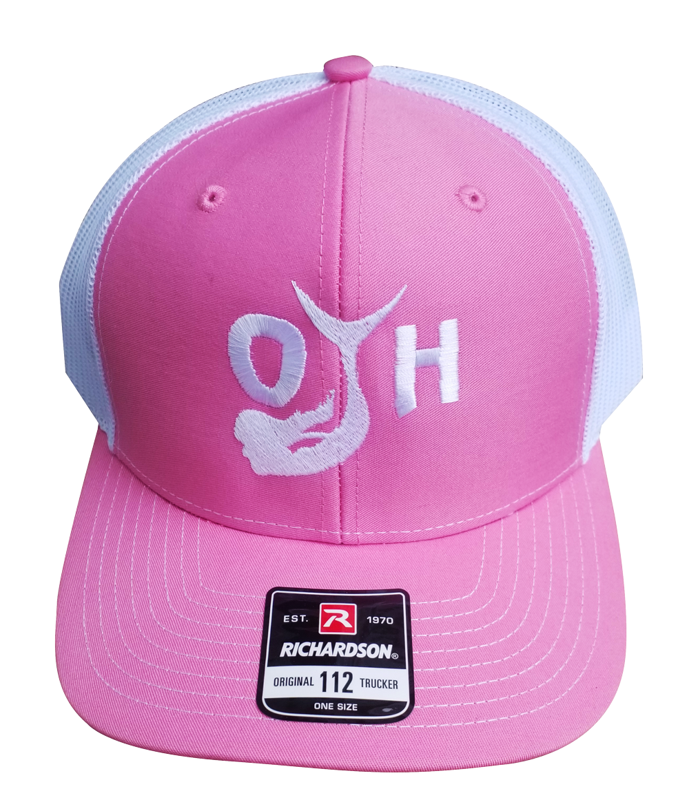 Mermaid Tail Pink and White Adjustable Hat