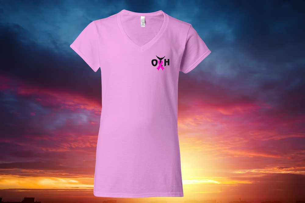 O.T.H. Breast Cancer Womens Short Sleeve V-Neck Tee